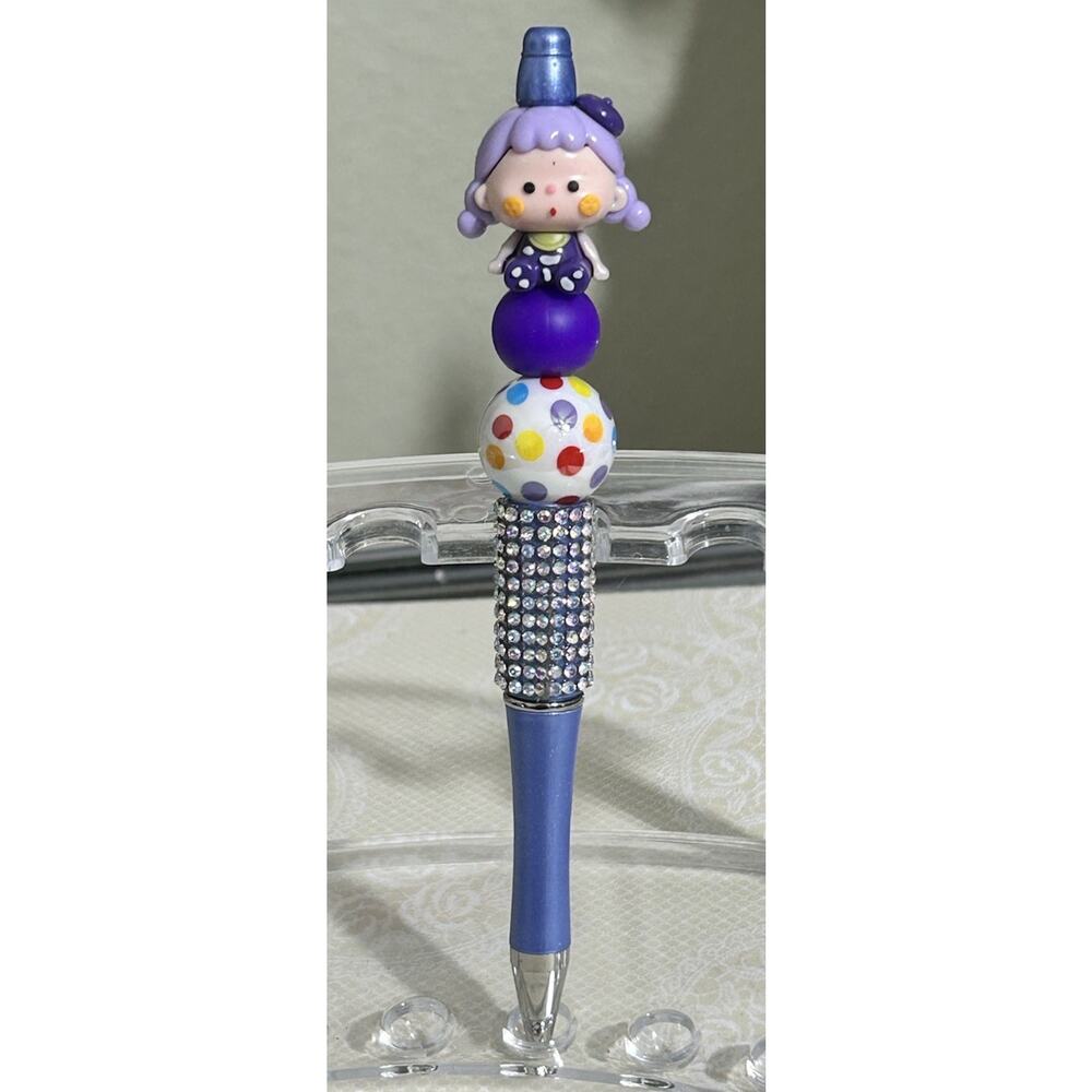 Custom Pen Purple Mini Kawaii AMLLS VuuYoo Doll Beaded Acrylic Handmade